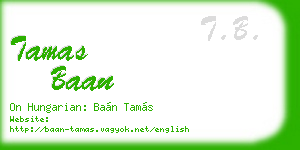 tamas baan business card