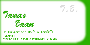tamas baan business card